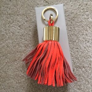 Leather tassel key ring.